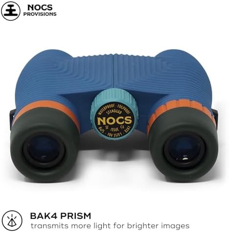 Nocs Provisions Standard Issue 8x25 Waterproof Binoculars, 8X Magnification, Bak4 Prism, Wide View Multi-Coated Lenses for Bird Watching, Hiking & Backpacking - Cobalt Blue II