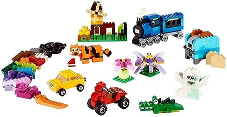 LEGO Classic Medium Creative Brick Box 10696 Building Toy Set - Featuring Storage, Includes Train, Car, and a Tiger Figure, and Playset for Kids, Boys, and Girls Ages 4-99