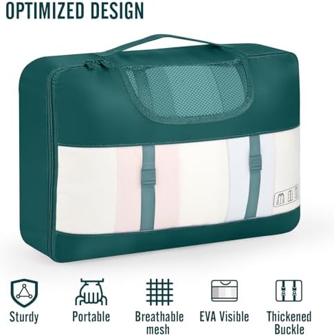Veken 10 Set Packing Cubes for Travel Essential, Suitcase Organizer Bags in 4 Sizes, Carry-On Luggage Accessories with Large Laundry & Hanging Toiletry Bag, Must-Have for Airplane, Road Trip & Camping