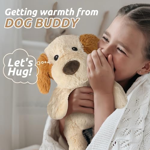 Puppy Stuffed Animals, Microwavable Stuffed Animal Adorable Fluffy Dog Plush for Warmth, Heatable & Coolable Lavender Scent Puppy Plush Toys, Cute Soft Dog Plushies for Kids & Adults Girls Boys Gifts