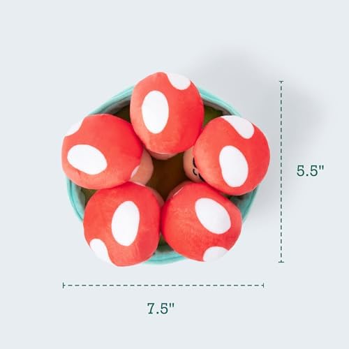 Emotional Support Mushrooms by Relatable, Cuddly Stuffed Animals and Toys, Squishy Toys and Plushies, Great Gift Ideas for Loved Ones of All Ages, Includes 5 Mushroom Plushies with Carrying Basket