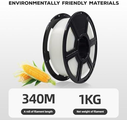 FLASHFORGE PLA Filament 1.75mm, 3D Printer Filament 1kg (2.2lbs) Spool, Dimensional Accuracy +/- 0.02mm, 3D Printing Filament Easy to Use and Fits for Most FDM 3D Printers (Natural)