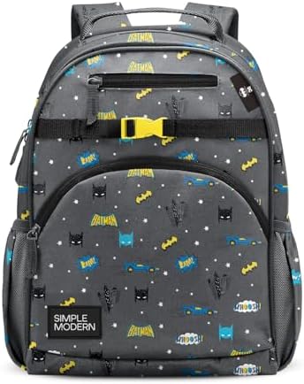 Simple Modern Medium DC Comics Batman Toddler Backpack for School Girls and Boys | Kindergarten Elementary Kids Backpack | Fletcher Collection | Kids - 15" tall | Batman POW!