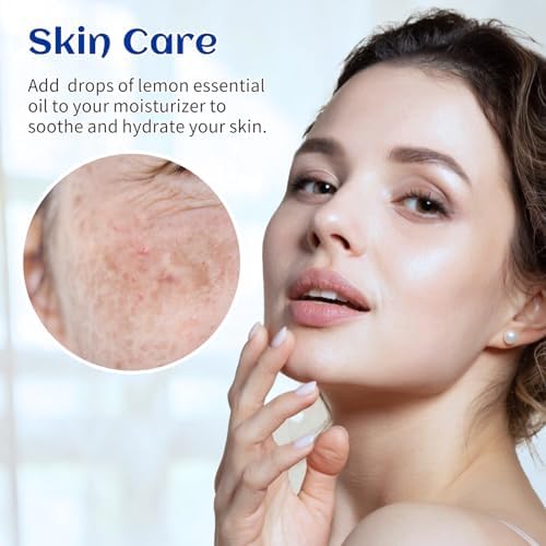 HIQILI Lemon Essential Oil for Cleaning, Degreasing & Household Use, Skin Care, Aromatherapy, Diffuser - 16 Fl Oz