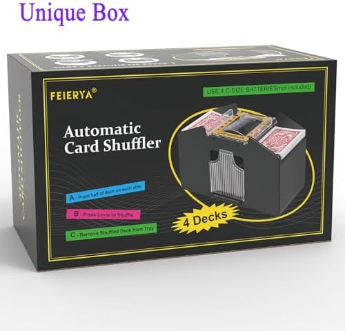 Automatic Card Shuffler 2/1/4/6 Deck,Battery-Operated Electric UNO Poker Shuffler,Playing Card Shuffler for Home Card Game,Travel