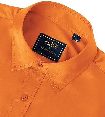 J.VER Men's Dress Shirts Solid Long Sleeve Stretch Wrinkle-Free Formal Shirt Business Casual Button Down Shirts