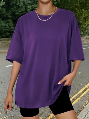 Trendy Queen Womens Oversized Summer T Shirts Fashion Workout Plus Size Tops Short Sleeve Beach Vacation Gym Clothes 2025