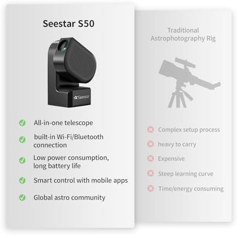 ZWO Seestar S50 Smart Digital Telescope All-in-One Autofocus Portable for Beginners and Experienced Users