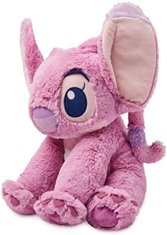 DISNEY STORE Official Angel Medium Soft Toy for Kids, Cuddly Character with Fuzzy Texture and Embroidered Details, Flexible Floppy Ears, Disney Plushy Suitable for All Ages.
