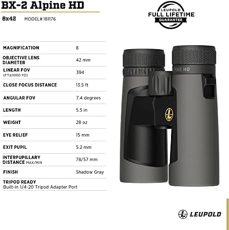 Leupold BX-2 Alpine HD Binoculars, 8x42mm (181176)
