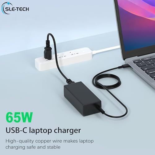SLE-TECH Universal Chromebook Charger USB C Compatible with Hp 65W 45W USB-C Laptop Charger,for Lenovo Thinkpad/Yoga,Dell Chromebook 3100,Asus,Samsung,Acer,Google Series Type C Power Cord