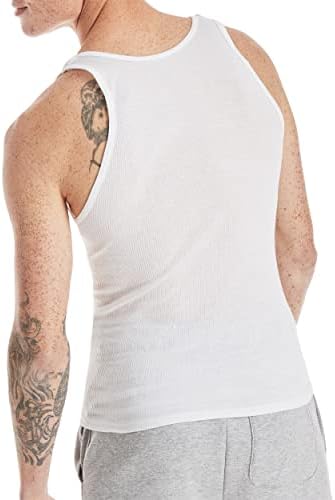 Hanes Top Undershirt Pack, 6-Pack, Moisture-Wicking Cotton Ribbed Tanks for Men