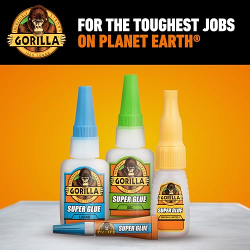 Gorilla Super Glue Gel XL, Clear Glue, 25 Gram (Pack of 6) - All Purpose and Fast Setting for Projects and Repairs