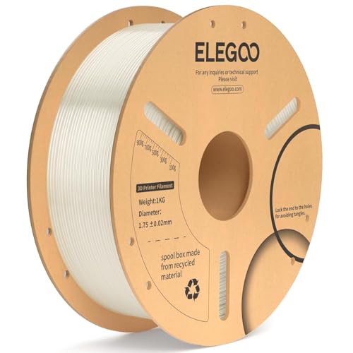 ELEGOO PLA Plus Filament 1.75mm Translucent 1KG, PLA+ Tougher and Stronger 3D Printer Filament Dimensional Accuracy +/- 0.02mm, 1kg Spool(2.2lbs) Fits for Most FDM 3D Printers