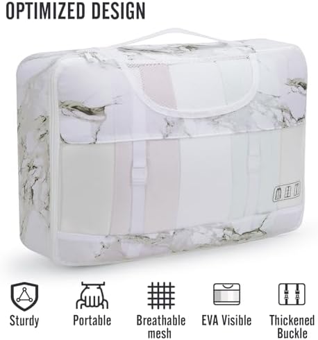 Veken 10 Set Packing Cubes for Travel Essential, Suitcase Organizer Bags in 4 Sizes, Carry-On Luggage Accessories with Large Laundry & Hanging Toiletry Bag, Must-Have for Airplane, Road Trip & Camping