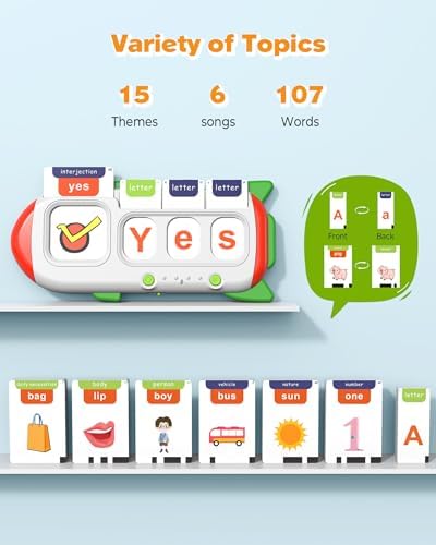 Alphabet Talking Flash Cards for Kids 3+ Years Old, Spelling Games, Teach Kids ABC Letters & Words, Montessori Learning Tools, Combine Words Based on Pictures, for Preschool Boys Girls