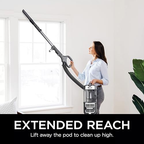 Shark UV730 Navigator Lift-Away Upright Vacuum, PowerFins HairPro Self-Cleaning Brushroll, HEPA Filter with Anti-Allergen Technology, LED Headlights, Swivel Steering, Gray (Renewed)