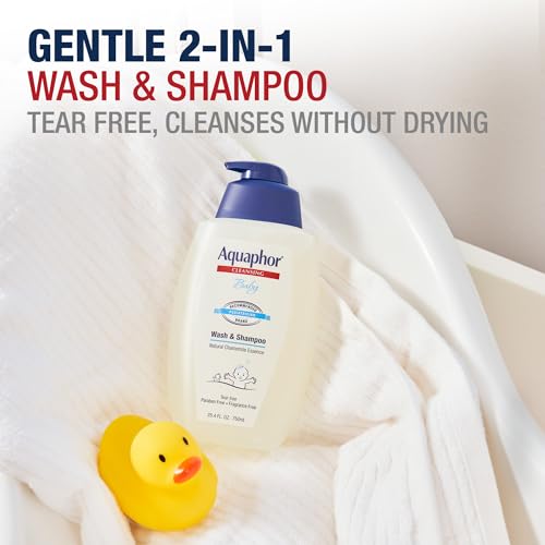 Aquaphor Baby Skin Care Essentials Gift Set with Baby Wash and Shampoo (16.9 Fl Oz) + Healing Ointment for Chapped Skin and Drool Rash (7Oz) + Diaper Rash Cream (3.5Oz), Hypoallergenic