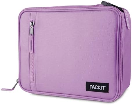 PackIt Freezable Classic Lunch Box, Lavender, Built with ECOFREEZE Technology, Fully Freezable, Collapsible, Reusable, With Zip Front Pocket and Buckle Handle, Designed for Fresh Lunch On the Go