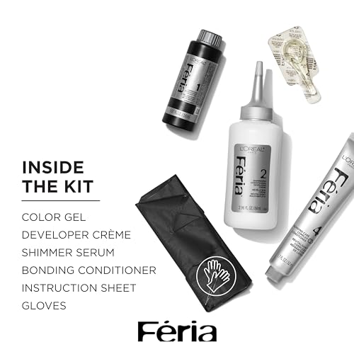 L'Oreal Paris Feria Multi-Faceted Shimmering Permanent Hair Color, 100 Pure Diamond, Hair Dye Kit, Pack of 2