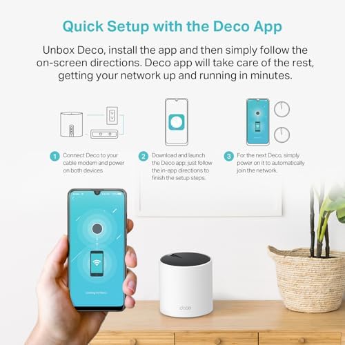 TP-Link Deco X55 AX3000 WiFi 6 Mesh System - Covers up to 4500 Sq.Ft, Replaces Wireless Router and Extender, 3 Gigabit Ports per Unit, Supports Ethernet Backhaul, Deco X55(2-Pack)