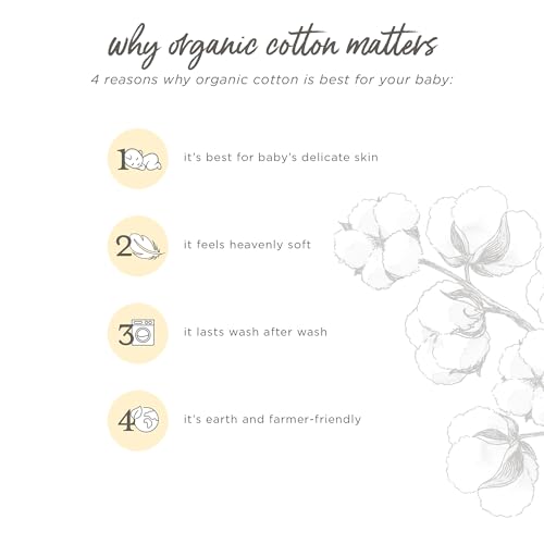 Burt's Bees Baby Infant Burp Cloths, 100% Organic Cotton Extra Absorbent Soft Fabric Drool Cloths, 5-Pack Newborn Must-Have Essential Large Burping Cloths, One Size 17 x 11.75 Inches