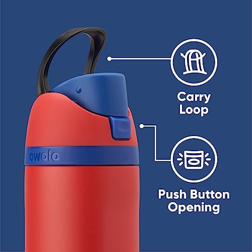 Owala Marvel FreeSip Insulated Stainless Steel Water Bottle with Straw for Sports and Travel, BPA-Free Sports Water Bottle, 24 oz, Spiderman
