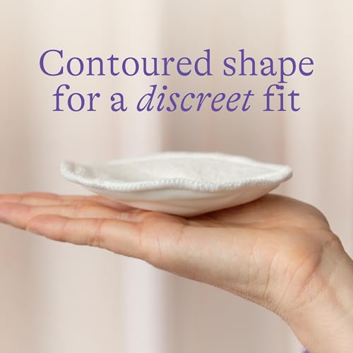 Lansinoh Washable Nursing Pads, Made with Organic Bamboo Viscose, Reusable Breast Pads for Breastfeeding with Wash Bag, Breastfeeding Essentials, 10 Count (Pack of 2)