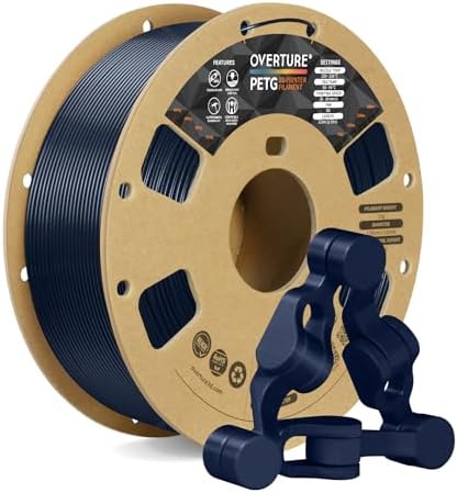 OVERTURE PETG 3D Printer Filament 1.75mm, Neatly Wound Durable PETG 1kg Spool (2.2lbs), Strong Toughness Filament, Dimensional Accuracy +/- 0.02mm, Fit Most FDM Printers (Sparkle Blue)