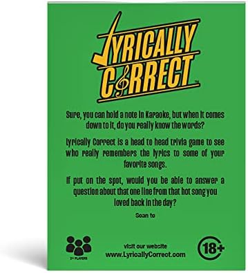 Lyrically Correct '60s & '70s Music Trivia Card Game - Oldies but Goodies Edition - Finish The Lyrics Challenge, Fun for Adults, Party or Family Night