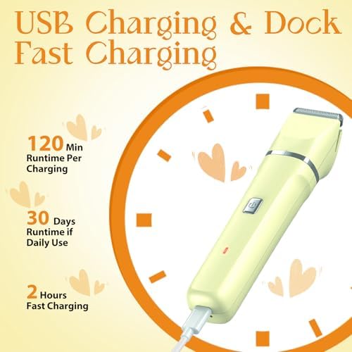 Womens Razors for Shaving - Wet/Dry 2-in-1 Beauty Dermave Bikini Shaver with Body&Facial Hair Heads, Cordless IPX7 Waterproof Trimmer for Pubic Hair&Sensitive Skin, Tiktok Trend Items (Yellow)