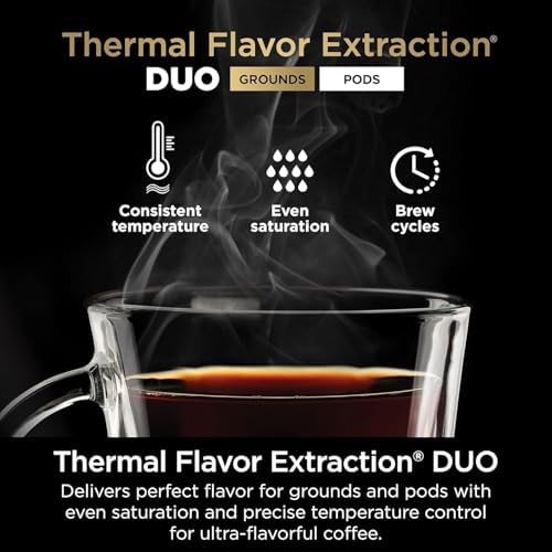 Ninja | Drip Coffee Maker | DualBrew Pro Hot & Iced Coffee | Compatible with K-Cup Pods | 3 Brew Styles (Classic, Rich, & Iced) | 60oz Removable Reservoir & Dishwasher Safe | Black | 12-Cup (Renewed)