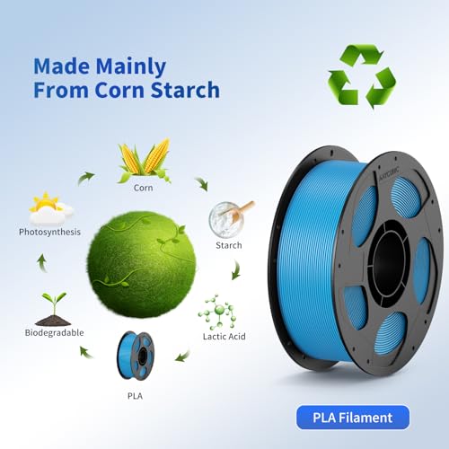 ANYCUBIC PLA 3D Printer Filament, 3D Printing PLA Filament 1.75mm Dimensional Accuracy +/- 0.02mm, 1KG Spool (2.2 lbs), Cyan