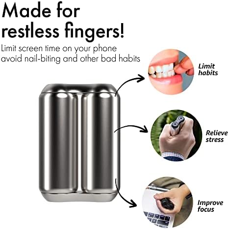 ONO Roller - Handheld Fidget Toy for Adults | Help Relieve Stress, Anxiety, Tension | Promotes Focus, Clarity | Compact, Portable Design (Mini Size/Stainless Steel, Steel)