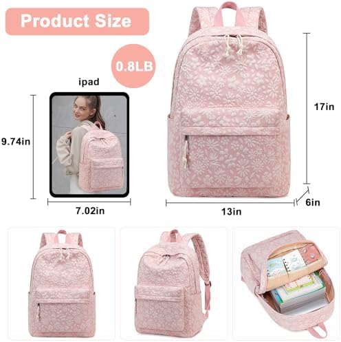 School Backpack for Teen Girls Bookbags Elementary High School Corduroy Laptop Bags Women Travel Daypacks