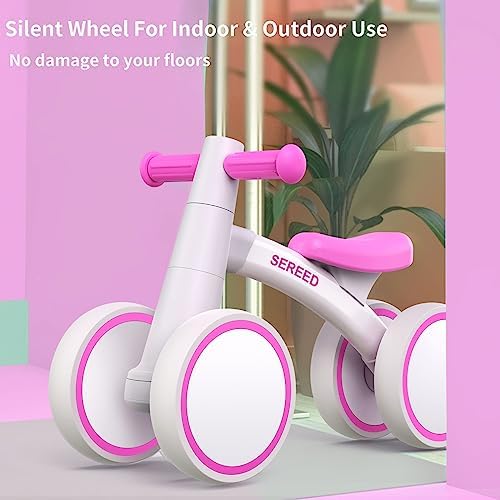 SEREED Baby Balance Bike for 1 Year Old Boys Girls 12-24 Month Toddler Balance Bike, 4 Wheels Toddler First Bike, First Birthday Gifts