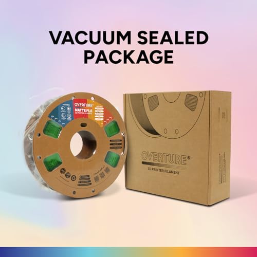 OVERTURE Matte PLA 3D Printer Filament 1.75mm, Matt Surface & Low Warping Filament 1kg Spool (2.2 lbs), Accuracy +/- 0.02 mm, Fit Most FDM Printers (Matte Green)