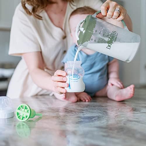 Dr. Brown's Baby Formula Mixing Pitcher 32oz, Olive with Anti-Colic Options+ Narrow Baby Bottles, 4 Pack, 8 oz