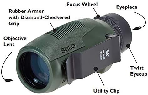 Vortex Optics Solo Monocular 10x36 - Utility Clip, Adjustable Eyecup, Fully Multi-Coated Lenses, Rubber Armor, Non-Slip Grip, Fogproof, Waterproof - Unlimited, Unconditional Warranty