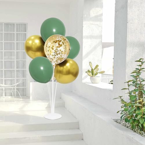 Green and Gold Balloon Stand Centerpiece Table Decorations for Birthday Woodland Baby Shower Party Decoration (Green gold set4)