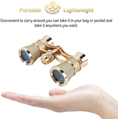 Opera Glasses,3X25 Theater Binoculars with Foldable and Extendable Handle,Mini Binocular Compact Lightweight,Portable Theater Glasses for Adults Kids Women in Musical Concert