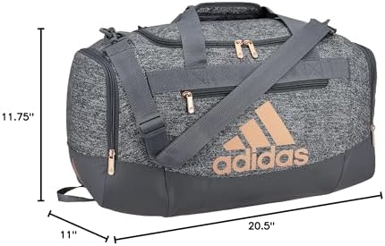 adidas Unisex Defender 4.0 Gym Duffel Bag for Men and Women, Jersey Onix Grey/Rose Gold/Onix Grey, Small (38L)