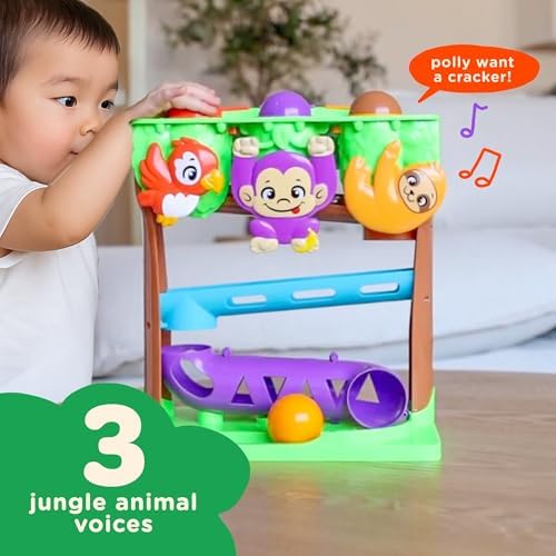 Move2Play, Hungry Jungle Animals, Interactive Toy for 1+ Year Olds, 6 to 12 Months, Baby Toy, 1 Year Old Birthday Gift for Girls, 9-12 Months, 6 7 8 9 10 12+ Months