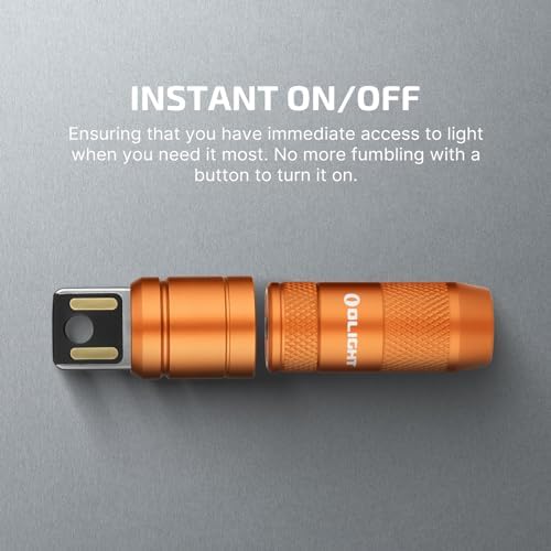 OLIGHT IMINI 2 EDC Rechargeable Keychain Flashlight, 50 Lumens Compact and Portable Mini LED Keyring Lights with Built-in Battery Ideal for Everyday Carry and Emergencies (Orange)