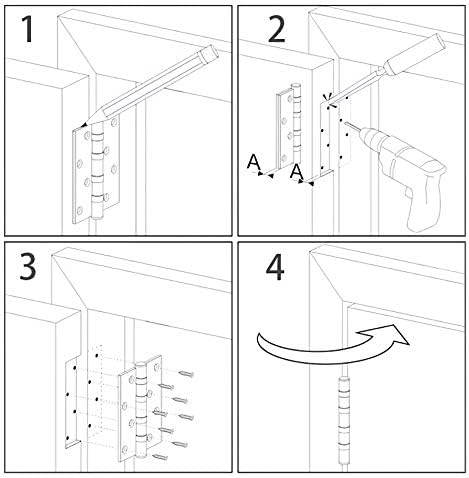 18 Pack Matte Black Door Hinges 3.5 x 3.5 Inch Interior 3 1/2 Inch Door Hinges for Doors Rounded 5/8" Radius Corners Flat Iron Hinge 3 ½"x 3 ½" Door Hardware Controls