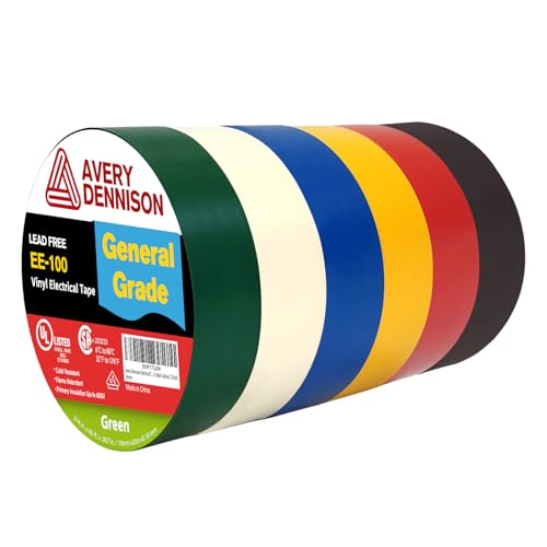 Electrical Tape, 72 Rolls General Use PVC Electric Tape, UL/CSA Listed 1/2 in x 20 ft Insulating Vinyl Tape for Electrical, Repairs, Automotive and Equipment, EE-100, Multi Colored