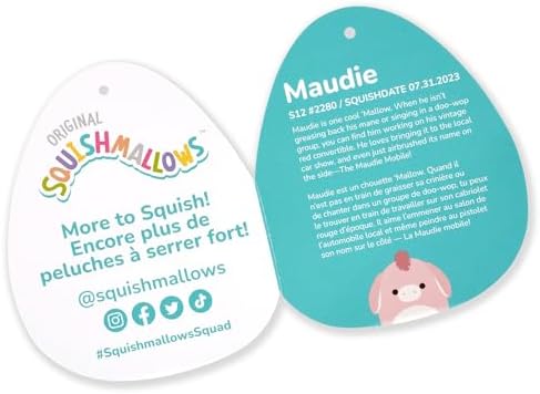 Squishmallows Original 12-Inch Maudie Pink Donkey with White Fuzzy Belly - Official Jazwares Plush