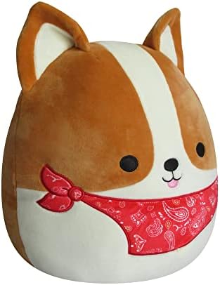 Squishmallows Original 12-Inch Reginald Corgi with Red Bandana - Medium-Sized Ultrasoft Official Jazwares Plush