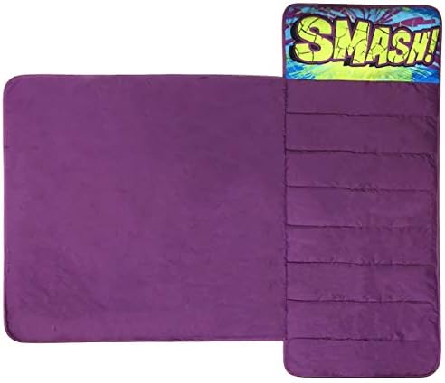 Jay Franco Marvel Super Hero Adventures Hulk Smash Nap Mat - Built-in Pillow and Blanket - Super Soft Microfiber Kids'/Toddler/Children's Bedding, Ages 3-5