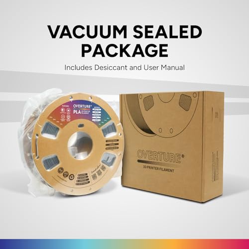 OVERTURE PLA Filament 1.75mm, Neatly Wound 3D Printer Filament 1kg Spool (2.2lbs), Dimensional Accuracy +/- 0.02 mm, Fit Most FDM 3D Printers (Metallic Gray)